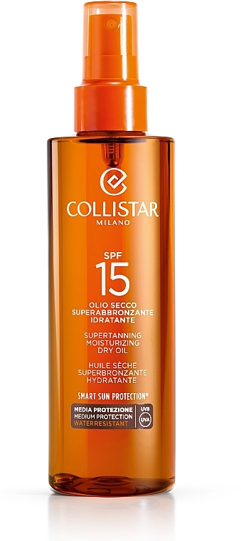 Collistar Олія суха для інтенсивного засмагання Supertanning Moisturizing Dry Oil SPF 15 - фото N1