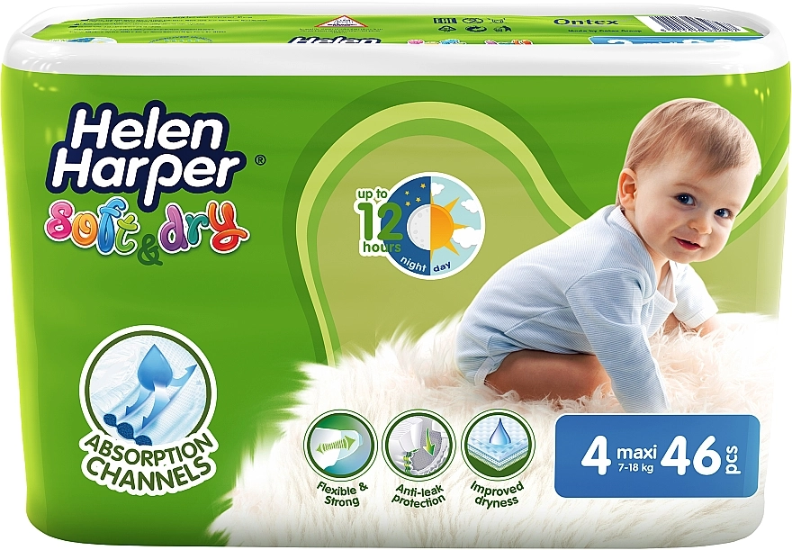 Helen Harper Подгузники для детей Soft & Dry Maxi 4 (7-18 кг), 46 шт - фото N1