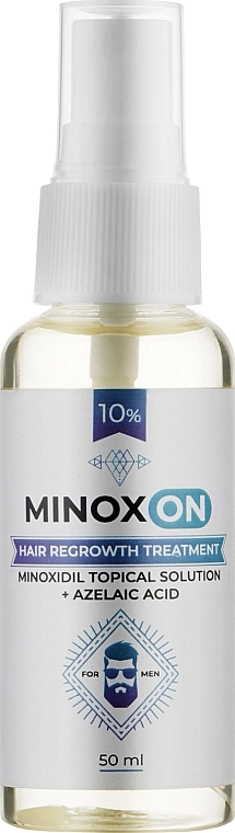MINOXON Лосьйон для росту волосся 10% Hair Regrowth Treatment Minoxidil Topical Solution + Azelaic Acid 10% - фото N1