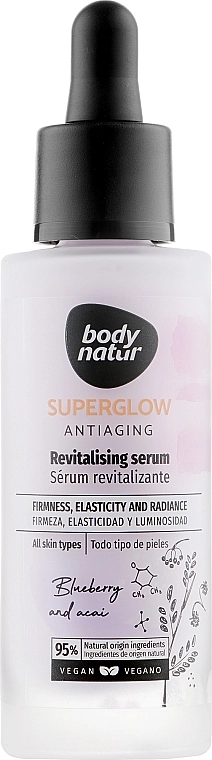 Body Natur Восстанавливающая сыворотка для лица Superglow Antiaging Revitalising Serum - фото N1