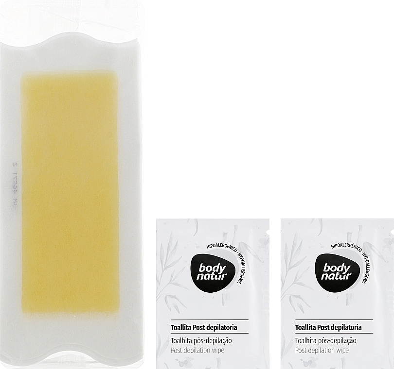 Body Natur Воскові смужки для депіляції тіла Wax Strips for Body Sensitive Skin Bamboo And Spirulina - фото N2