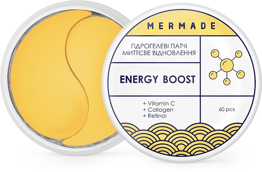 Mermade Витаминизированные гидрогелевые патчи под глаза Energy Boost Patch - фото N1