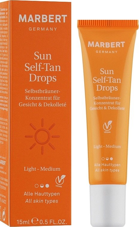 Marbert Капли-концентрат для автозагара лица и зоны декольте Sun Self-Tan Drops Llight-Medium - фото N2