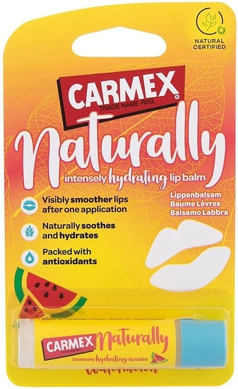 Carmex Бальзам для губ "Кавун" Naturally Lip Balm Watermelon - фото N1