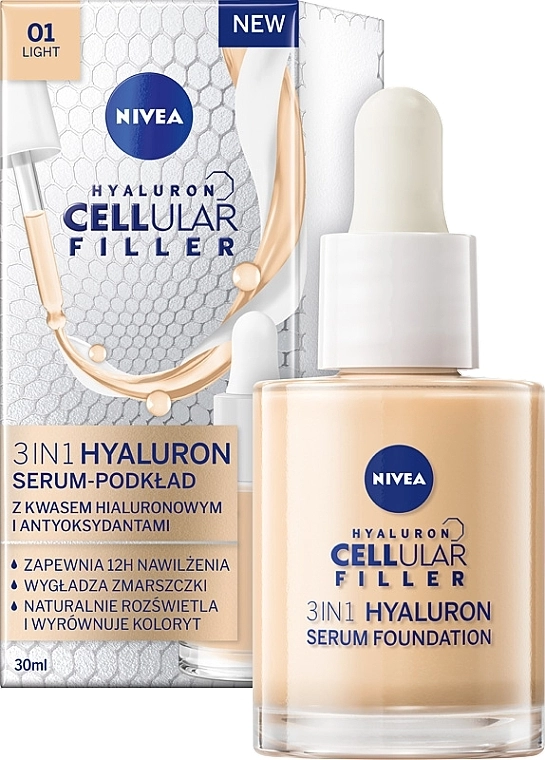 Nivea Hyaluron Cellular Filler 3in1 Care Make-Up Тонирующий крем 3 в 1 - фото N1