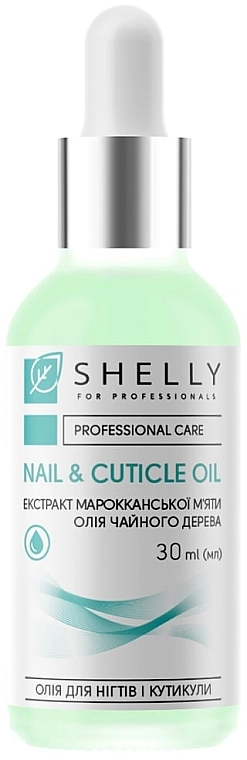 Олія для нігтів і кутикули з екстрактом марокканської м'яти й олією чайного дерева - Shelly Nail & Cuticle Oil, 30 мл - фото N1
