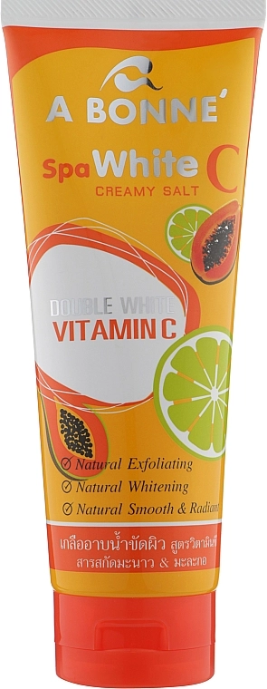 A Bonne Крем-сіль для тіла з вітаміном С Whitening Shower Cream With Lemon And Papaya With Vitamin C - фото N1