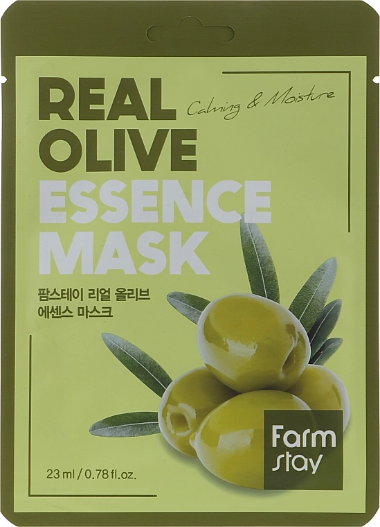 FarmStay Зволожувальна тканинна маска для обличчя з екстрактом оливи Real Olive Essence Mask - фото N1