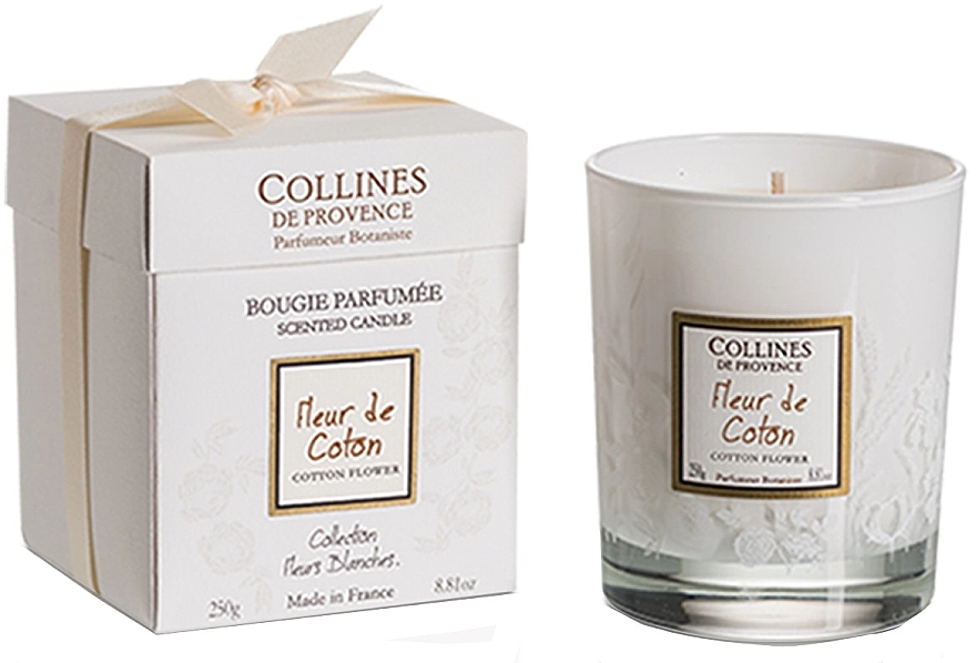 Collines de Provence Ароматическая свеча Cotton Flower - фото N1