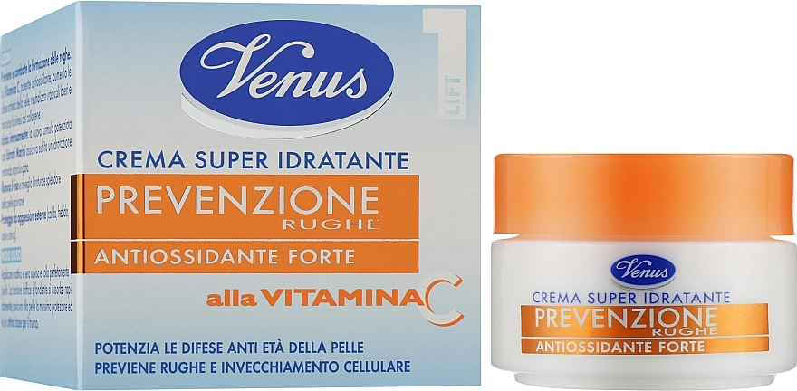Venus Увлажняющий крем-антиоксидант с витамином С для лица Crema Super Idratante Prevenzione Vit. C - фото N2