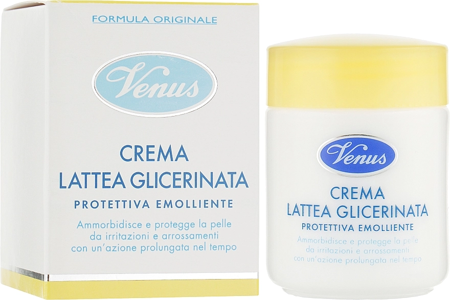 Venus Захисний, пом'якшувальний гліцериновий молочний крем для обличчя Crema Lattea Glicerinata - фото N2