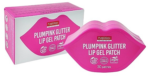 Purederm Гелевые патчи для губ Plumpink Glitter Lip Gel Patch - фото N1