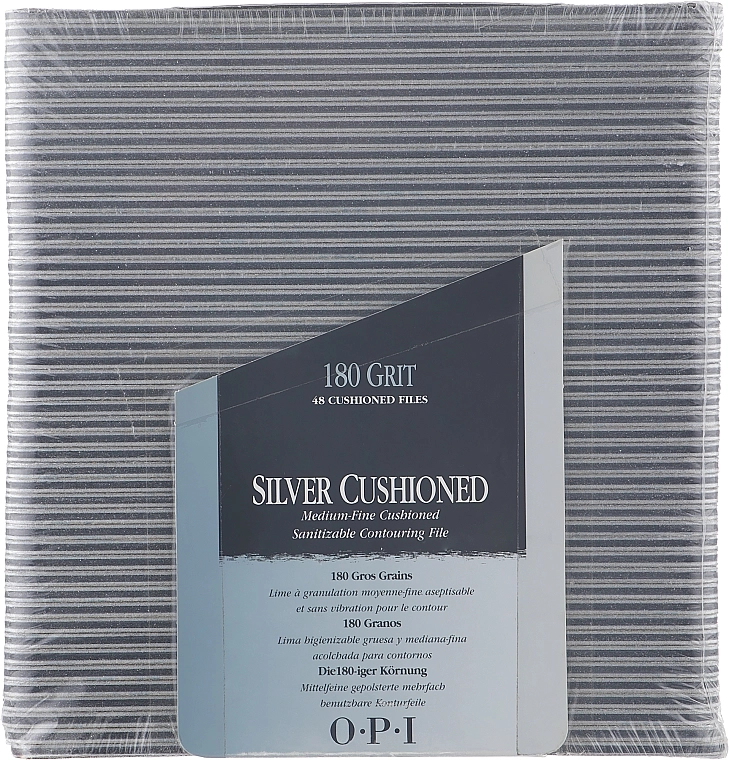 O.P.I Срібна доводочна пилка 180 грит Silver Cushioned File - фото N2