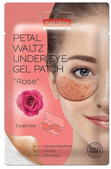 Purederm Гідрогелеві патчі під очі "Троянда" Petal Waltz Under Eye Gel Patch "Rose" - фото N1