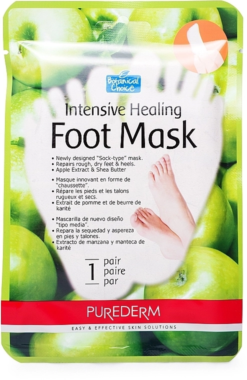 Purederm Интенсивно восстанавливающая маска для ног Purderm Intensive Healing Foot Mask Green Apple - фото N1