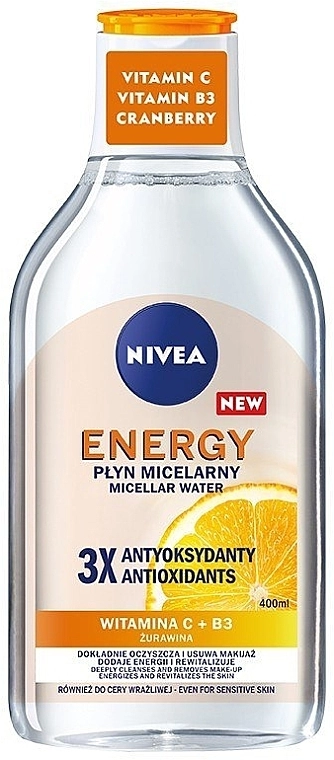 Nivea Міцелярна вода для чутливої шкіри Energy Vitamin C + Vitamin B3 + Cranberry - фото N1