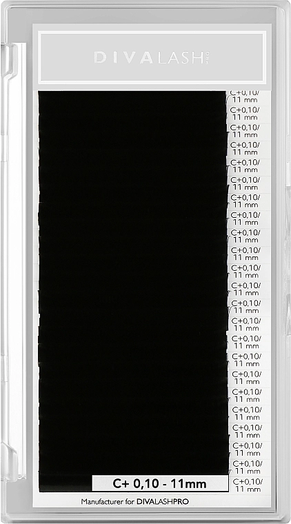 Divalashpro Ресницы для наращивания С+ 0.10 (11 мм), 25 линий - фото N1