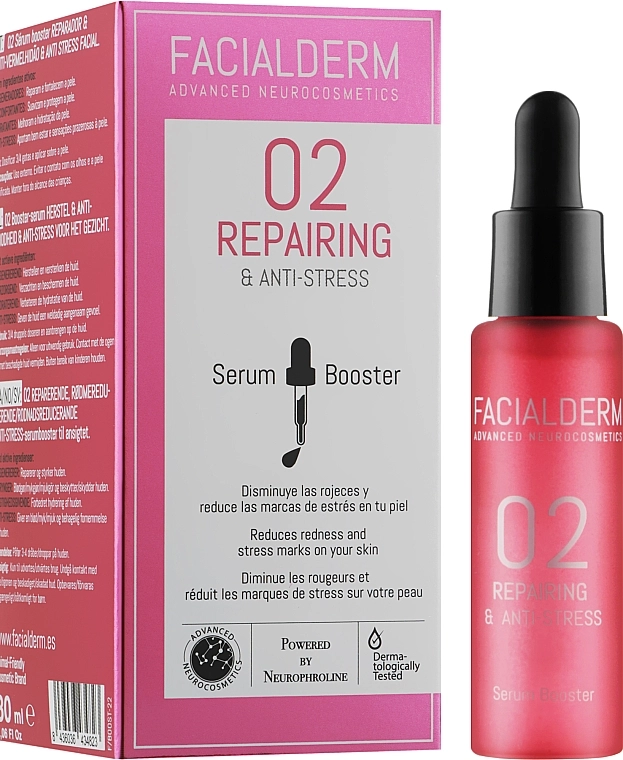 Facialderm Відновлювальна й антистресова сироватка-бустер 02 Repairing And Anti-Stress Serum Booster - фото N2