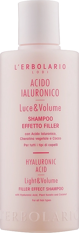 L’Erbolario Шампунь для волосся з гіалуроновою кислотою й рослинним кератином Acido Ialuronico Luce & Volume Shampoo Effetto Filler - фото N1