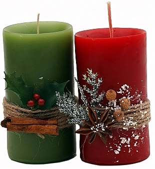 Bulgarian Rose Набір ручної роботи Handmade Christmas Candle (candle/2pcs) - фото N2