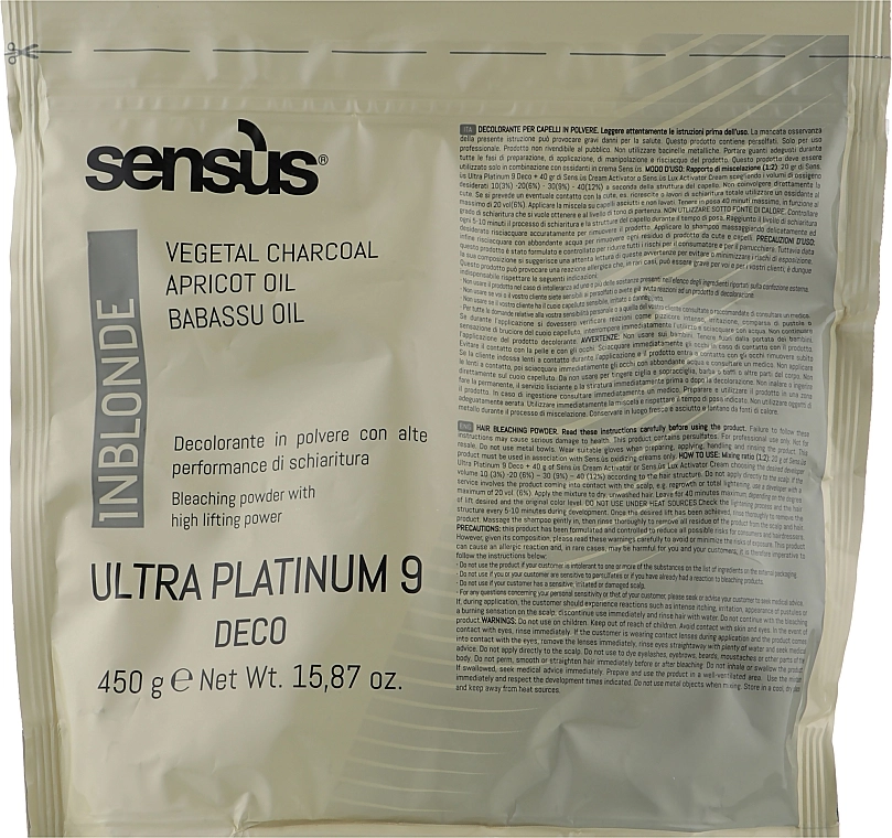 Sensus Обесцвечивающая пудра 9 тонов InBlonde Deco Ultra Platinum 9 Bleaching Powder - фото N1