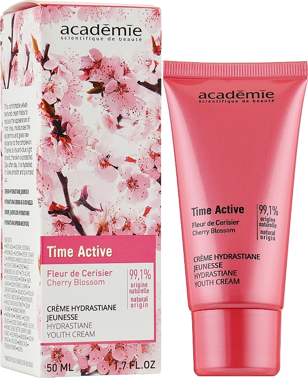 Омолоджуючий крем для обличчя - Academie Time Active Cherry Blossom Jeunesse Hydrastiane Youth Cream, 50 мл - фото N2