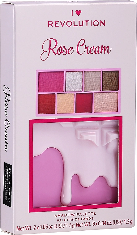 I Heart Revolution Mini Chocolate Eyeshadow Palette Rose Cream Палетка тіней для повік - фото N2