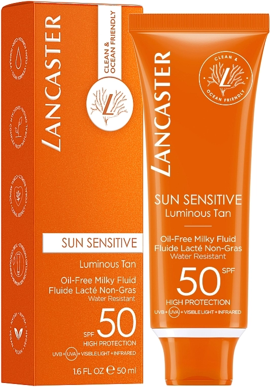 Lancaster Солнцезащитный флюид для лица без масла SPF50 Sun Sensitive Oil Free Milky Fluid SPF50 - фото N1
