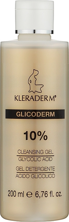 Kleraderm Гель очищающий с 10% гликолиевой кислотой для лица и тела Glicoderm Cleansing Gel Glycolic Acid - фото N1