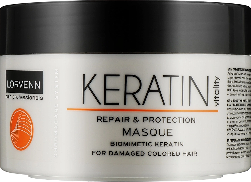 Lorvenn Маска для пошкодженого, фарбованого волосся Keratin Vitality Repair & Energy Masque - фото N1