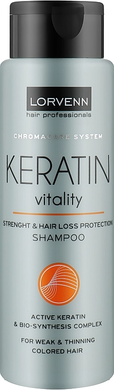 Lorvenn Шампунь для слабкого, потоншеного, фарбованого волосся Keratin Vitality Shampoo - фото N1