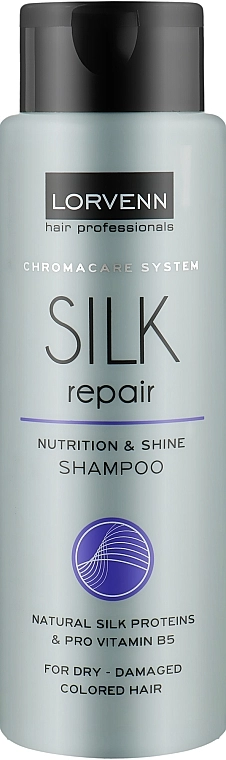 Lorvenn Шампунь для сухого, пошкодженого, фарбованого волосся Silk Repair Nutrition & Shine Shampoo - фото N1