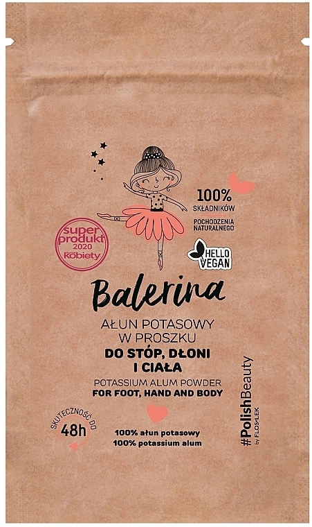 Floslek Порошок для ніг, рук і тіла Balerina Potassium Alum Powder For Foot, Hand And Body - фото N1