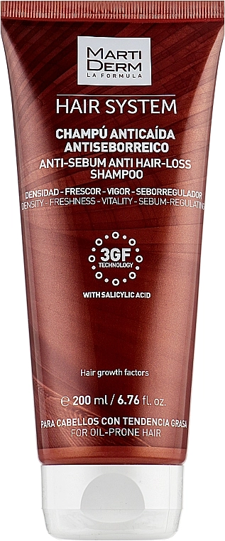 MartiDerm Шампунь от выпадения волос "Антисеборейный" Hair System Anti-sebum Anti Hair-loss Shampoo - фото N1