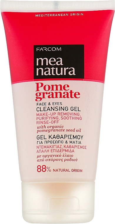 Mea Natura Очищающий гель для лица и глаз с маслом граната Pomegranate Face Scrub Gel - фото N1