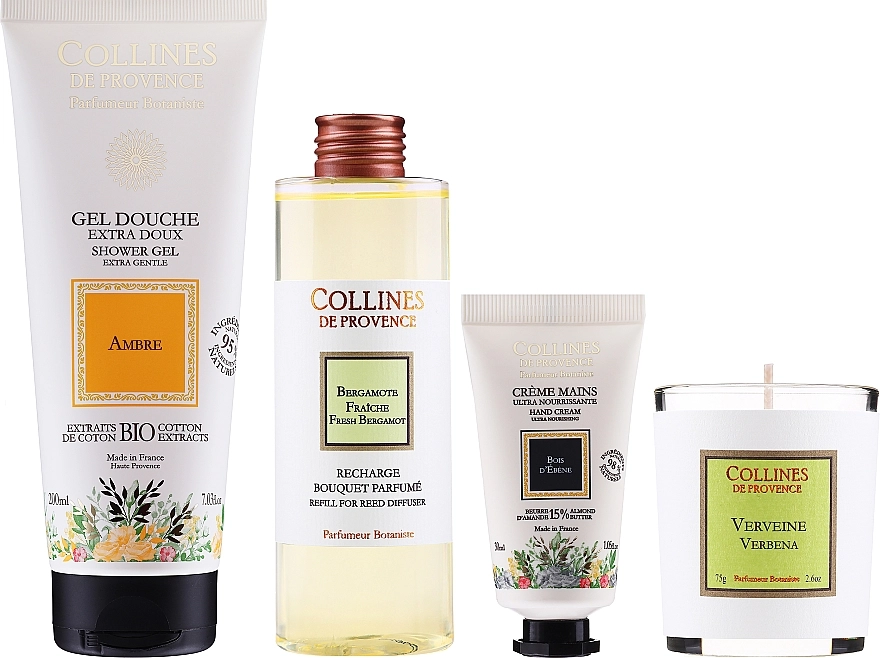 Collines de Provence Набір Gift Box (h/cr/30ml + shr/gel/200ml + candle/75g + aroma/diffuser/200ml) - фото N1