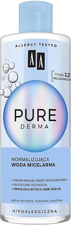 AA Нормализующая мицеллярная вода Pure Derma - фото N1