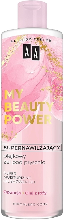 AA Суперзволожувальна олія для душу "Опунція і трояндова олія My Beauty Power Super Moisturizing Shower Oil - фото N1