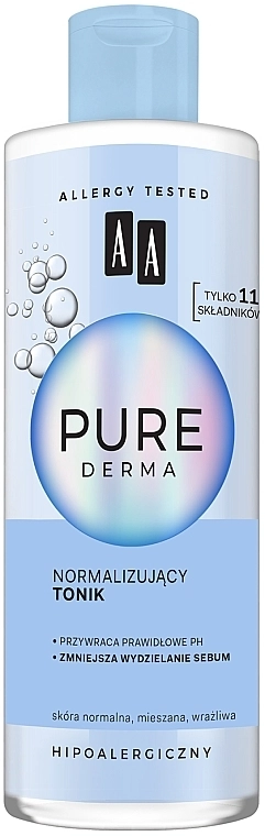 AA Нормализующий тоник для лица Pure Derma - фото N1