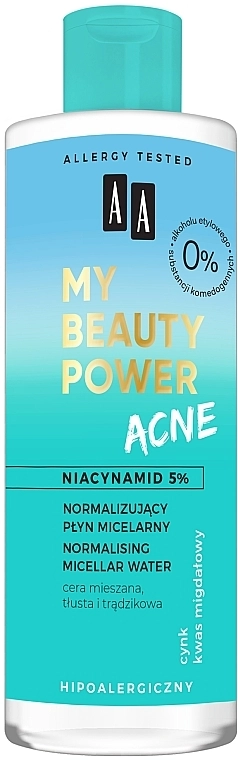 AA Міцелярний лосьйон для обличчя My Beauty Power Acne Normalising Micellar Lotion - фото N1