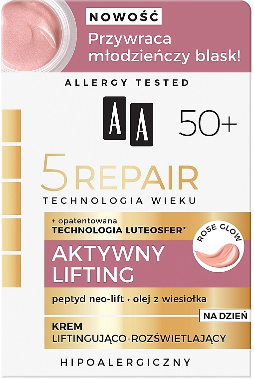 AA Денний крем для обличчя освітлювальний Age Technology 5 Active Lifting Day Cream 50+ - фото N3