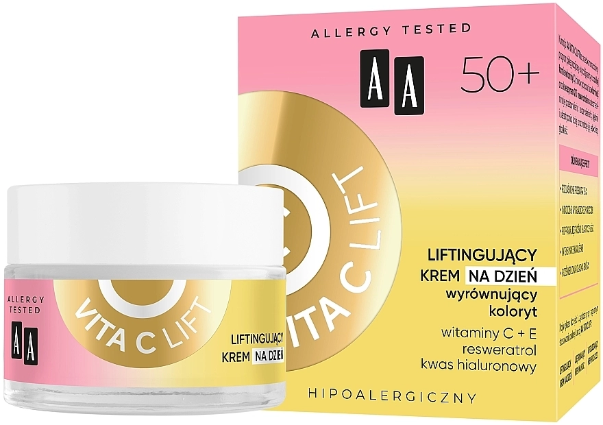 AA Дневной лифтинг-крем для лица 50+ Vita C Lift Lifting Day Cream - фото N1