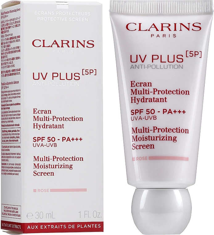 Clarins Увлажняющий защитный флюид-экран для лица UV Plus [5P] Anti-Pollution SPF 50 Rose - фото N4