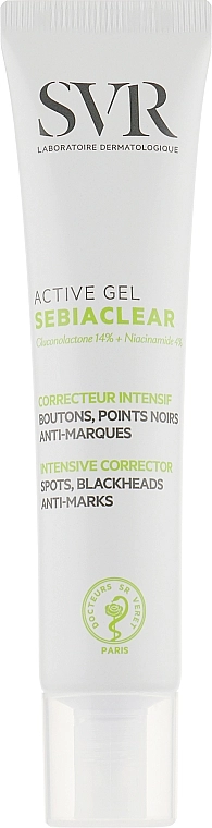 SVR Гель для устранения дефектов проблемной кожи Sebiaclear Active Gel Spots Blackheads Anti-Marks Intensive Cottecror - фото N1