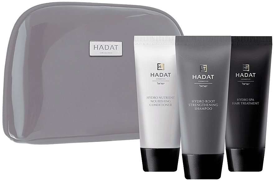 Hadat Cosmetics Набір "Для росту волосся" Hydro Hair Growth Set (shm/70ml + cond/70ml + mask/70ml + bag) - фото N1