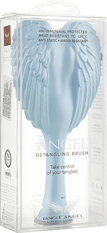 Tangle Angel Расческа для волос 2.0 Detangling Brush Matt Satin Blue/Grey - фото N4