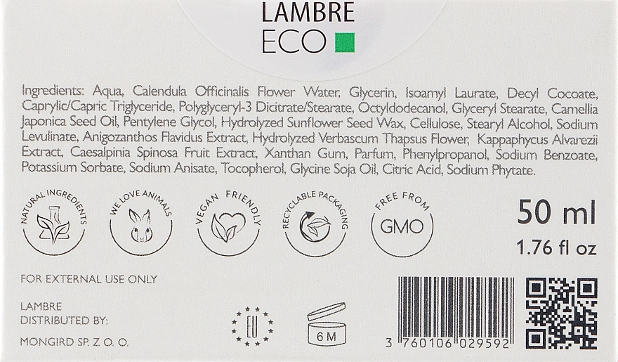 Lambre Денний крем для обличчя Eco Day Cream Oily & Mixed Skin - фото N3