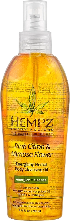 Очищувальна олія для тіла - Hempz Fresh Fusions Pink Citron & Mimosa Flower Energizing Herbal Body Cleansing Oil, 200 мл - фото N1