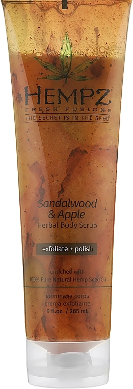 Скраб для тела "Сандал и Яблоко" - Hempz Body Scrub Sandalwood and Apple, 265 г - фото N1