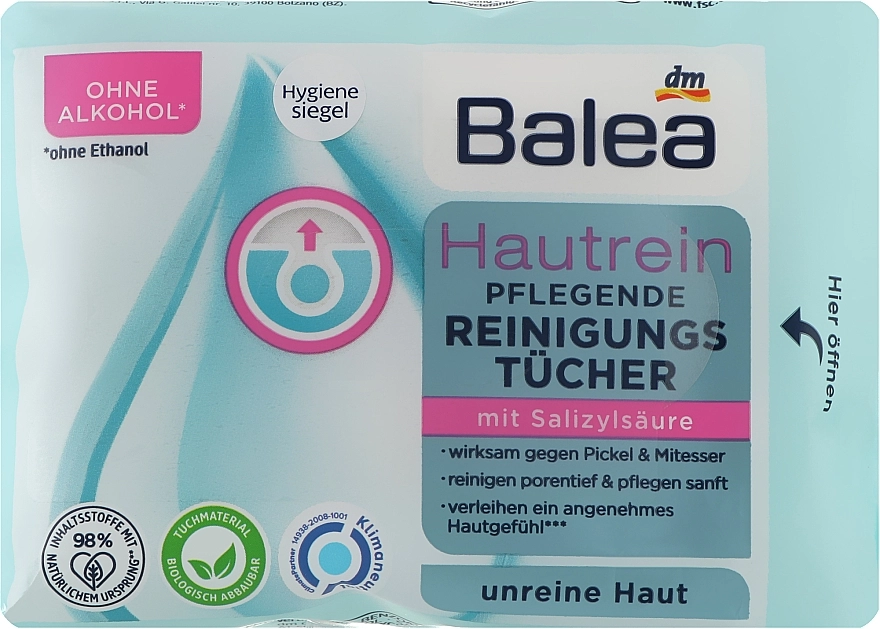 Balea Влажные очищающие салфетки для снятия макияжа 5 в 1 Hautrein - фото N1